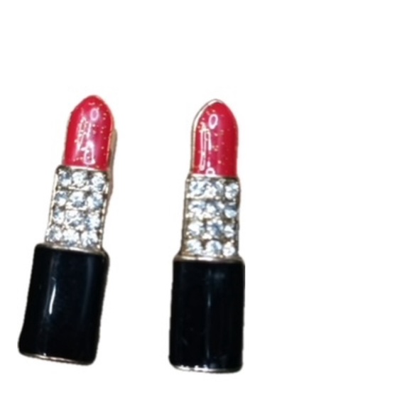 Jewelry - LIPSTICK EARRINGS approx 1” with post backs for pierced ears NIB